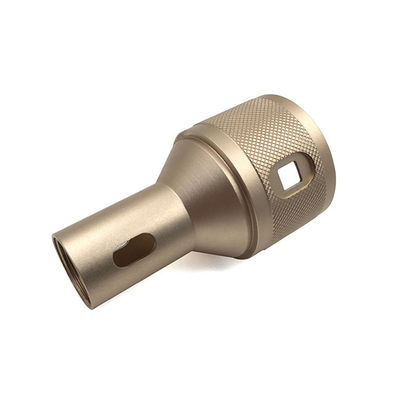 Conector coaxial moleteado anodizado de mecanizado CNC personalizado de cobre y aluminio